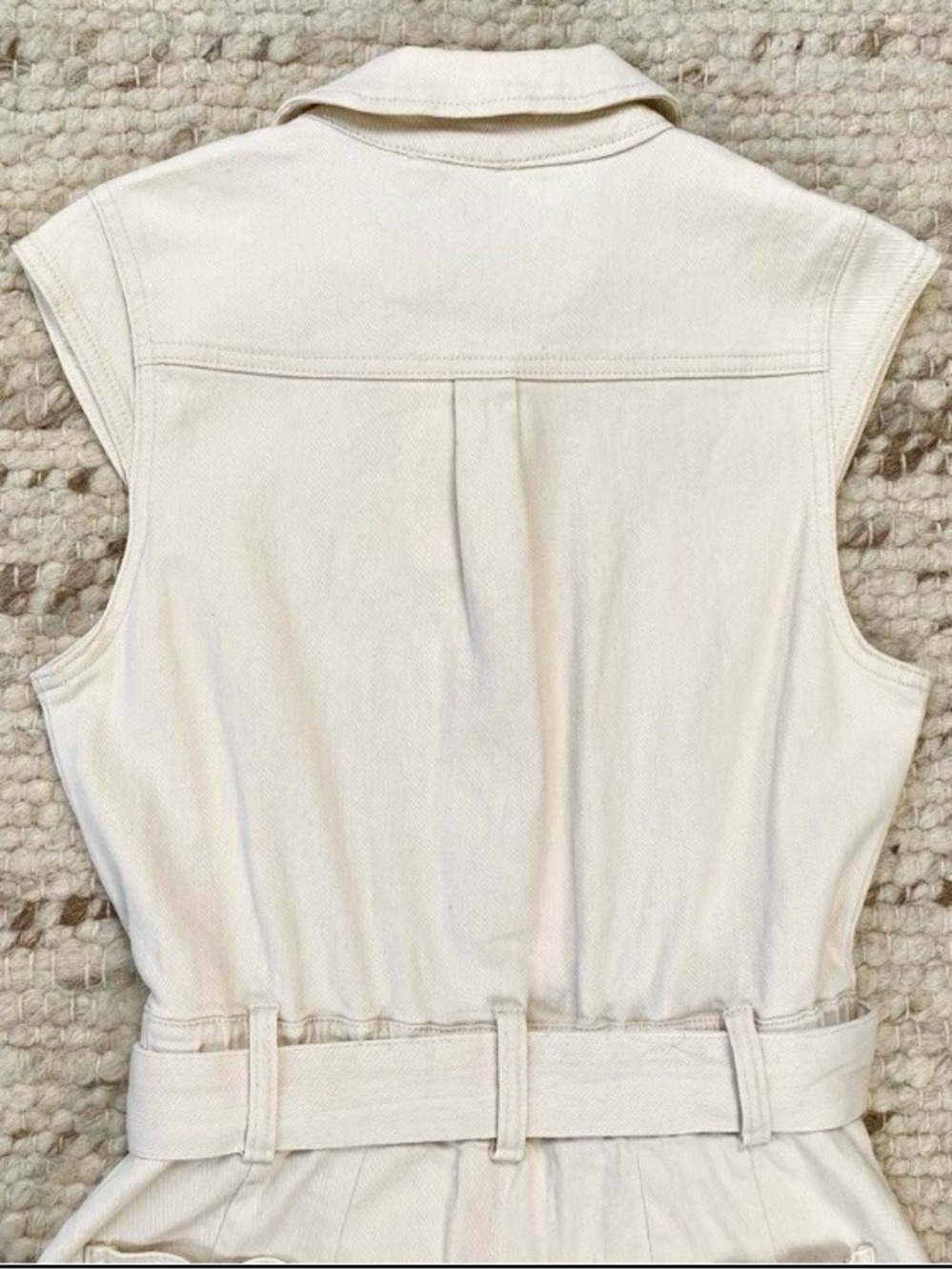 Skies Are Blue NWT Utility Denim Jumpsuit in White, Sizes XS and XL - Picture 7 of 11